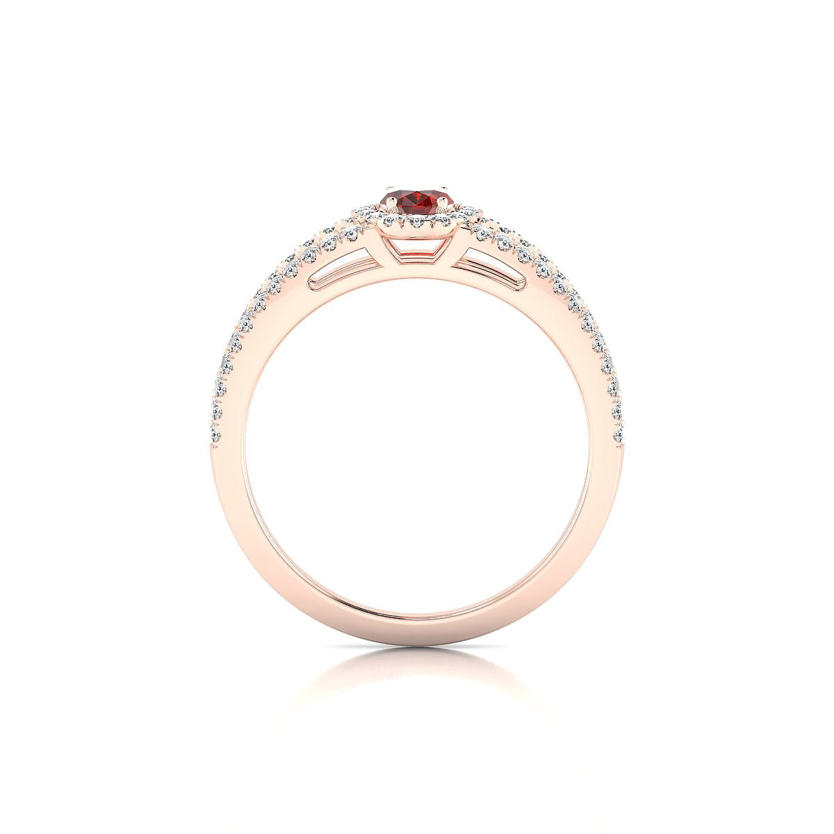 Grace | 18k Rose Gold 6 x 4 mm Oval Garnet Ring