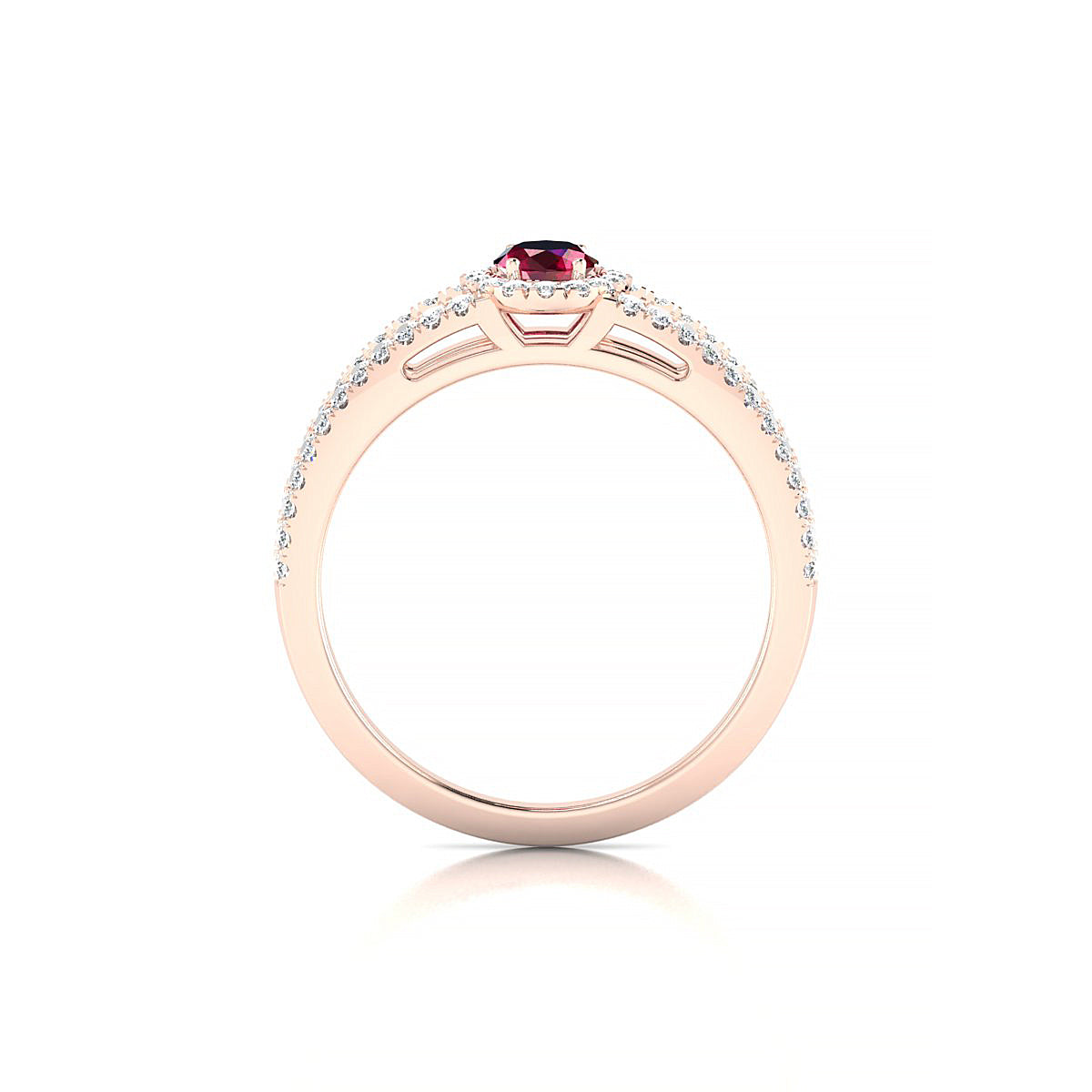 Grace | 18k Rose Gold 6 x 4 mm Oval Ruby Ring