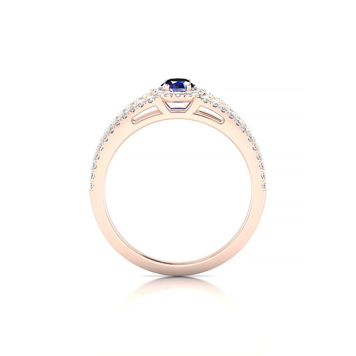 Grace | 18k Rose Gold 6 x 4 mm Oval Sapphire Ring