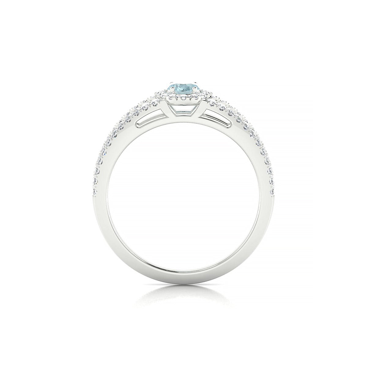 Grace | 18k White Gold 6 x 4 mm Oval Aquamarine Ring