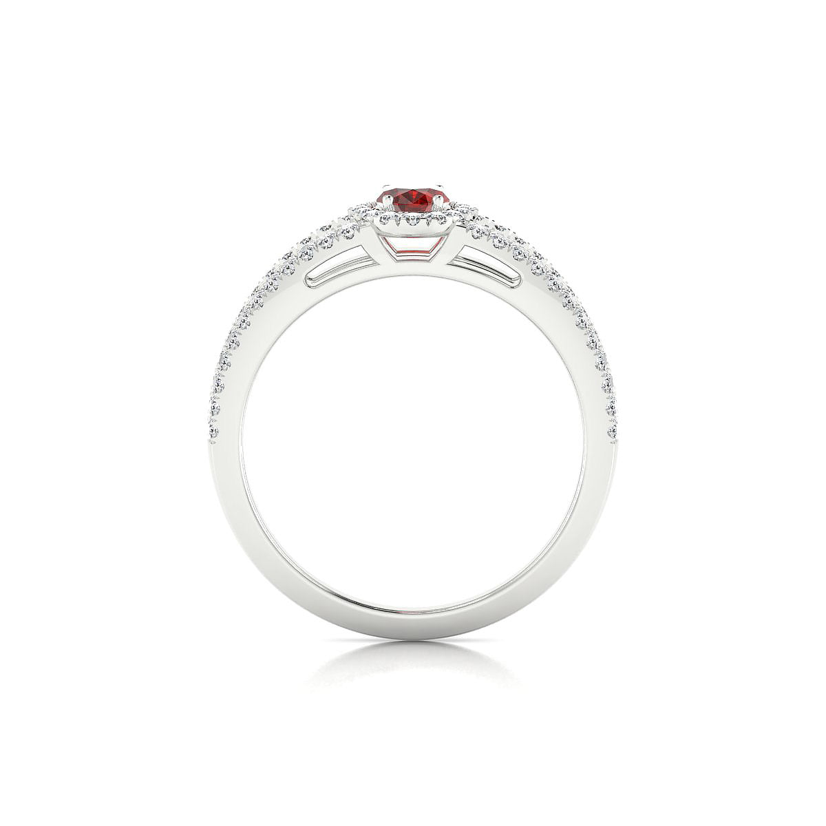 Grace | 18k White Gold 6 x 4 mm Oval Garnet Ring