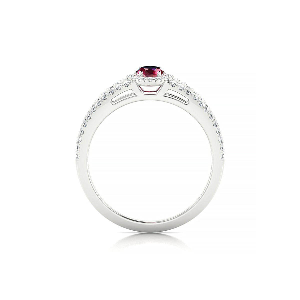Grace | 18k White Gold 6 x 4 mm Oval Ruby Ring