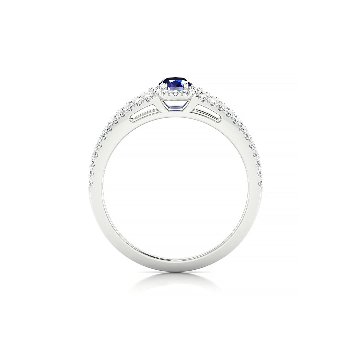 Grace | 18k White Gold 6 x 4 mm Oval Sapphire Ring