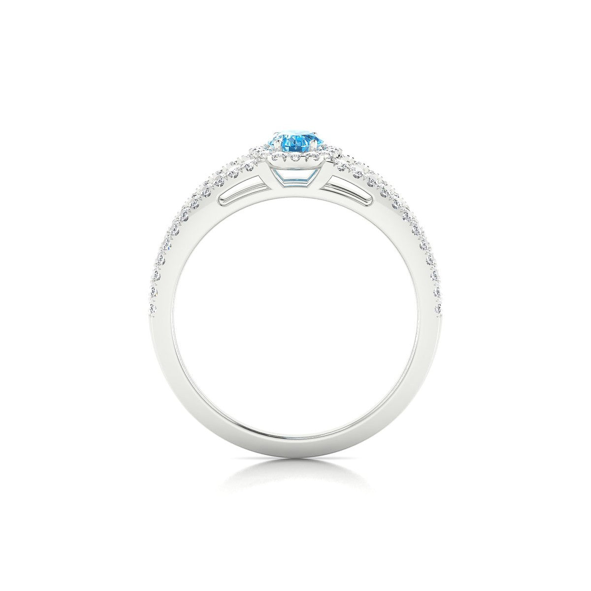 Grace | 18k White Gold 6 x 4 mm Oval Topaz Ring