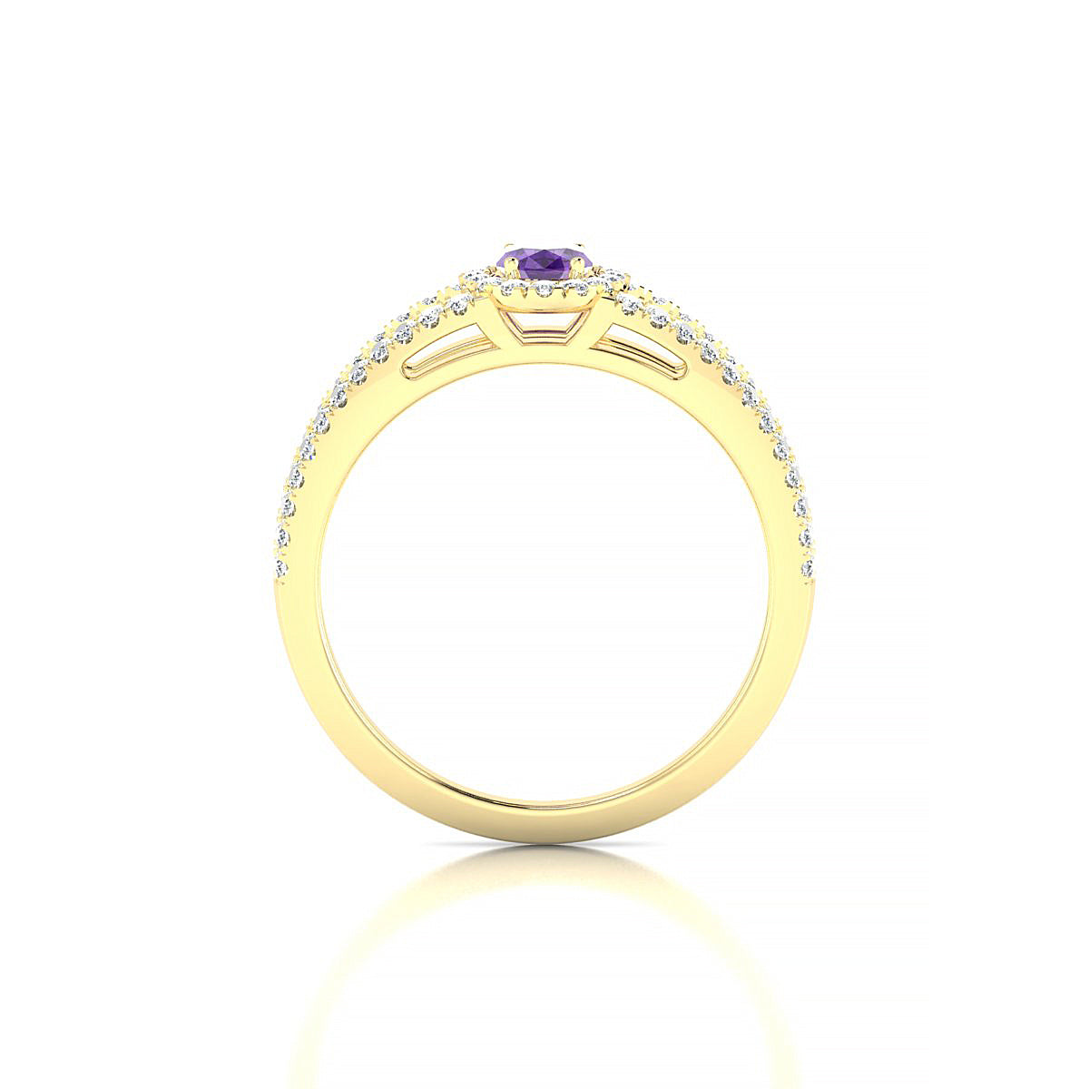 Grace | 18k Yellow Gold 6 x 4 mm Oval Amethyst Ring
