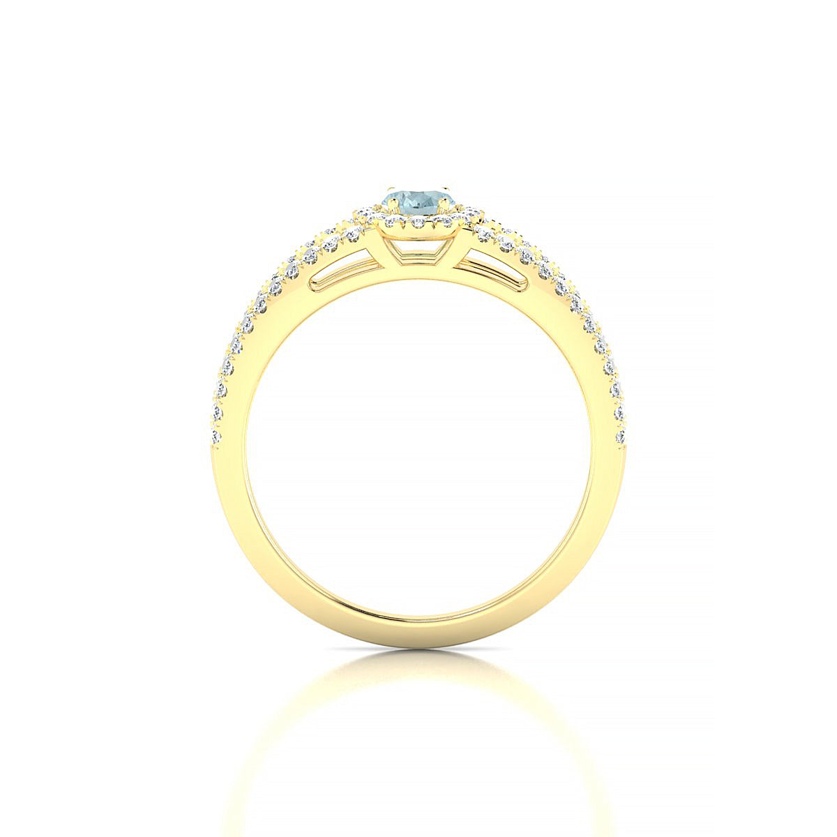 Grace | 18k Yellow Gold 6 x 4 mm Oval Aquamarine Ring