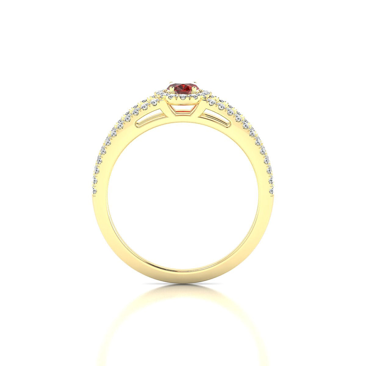 Grace | 18k Yellow Gold 6 x 4 mm Oval Garnet Ring