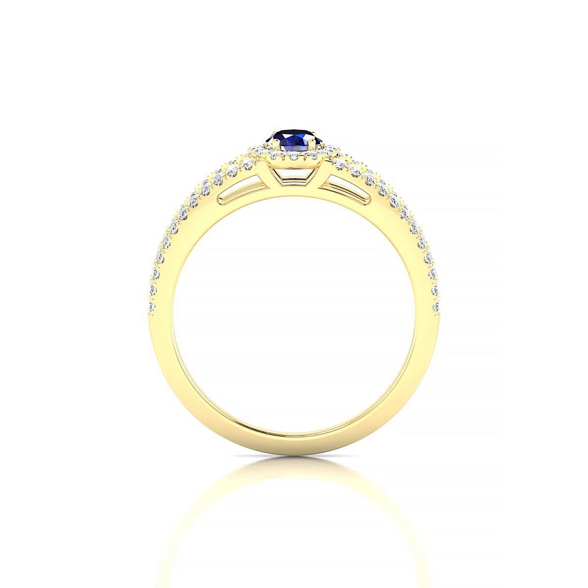 Grace | 18k Yellow Gold 6 x 4 mm Oval Sapphire Ring