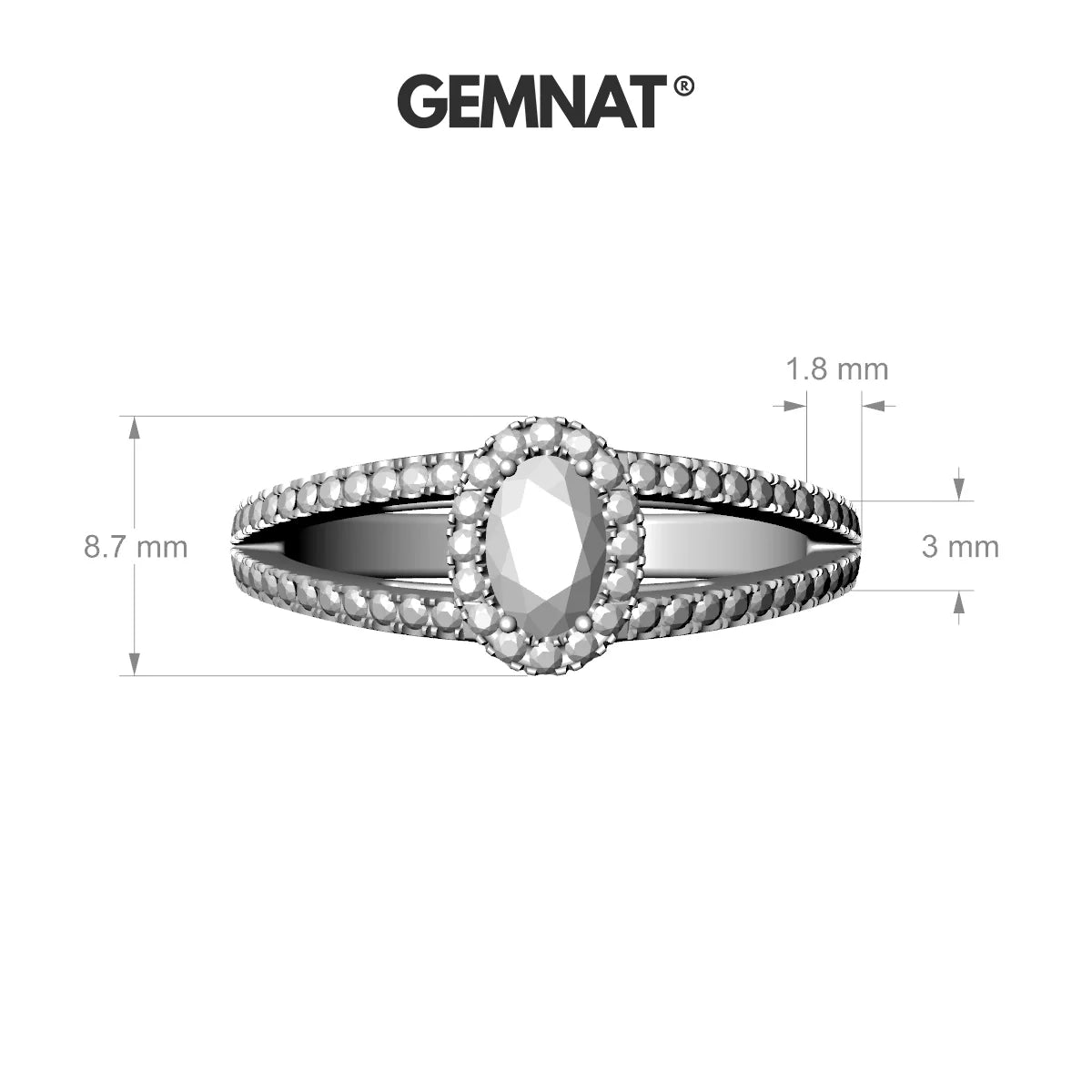 Grace | 18k White Gold 6 x 4 mm Oval Diamond Ring