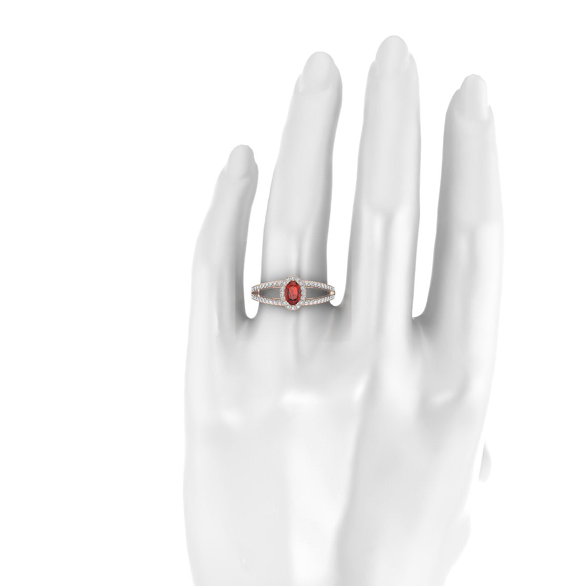 Grace | 18k Rose Gold 6 x 4 mm Oval Garnet Ring