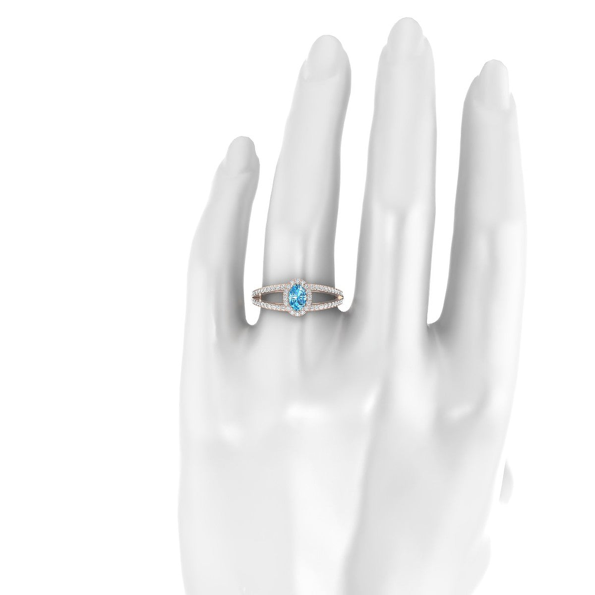 Grace | 18k Rose Gold 6 x 4 mm Oval Topaz Ring