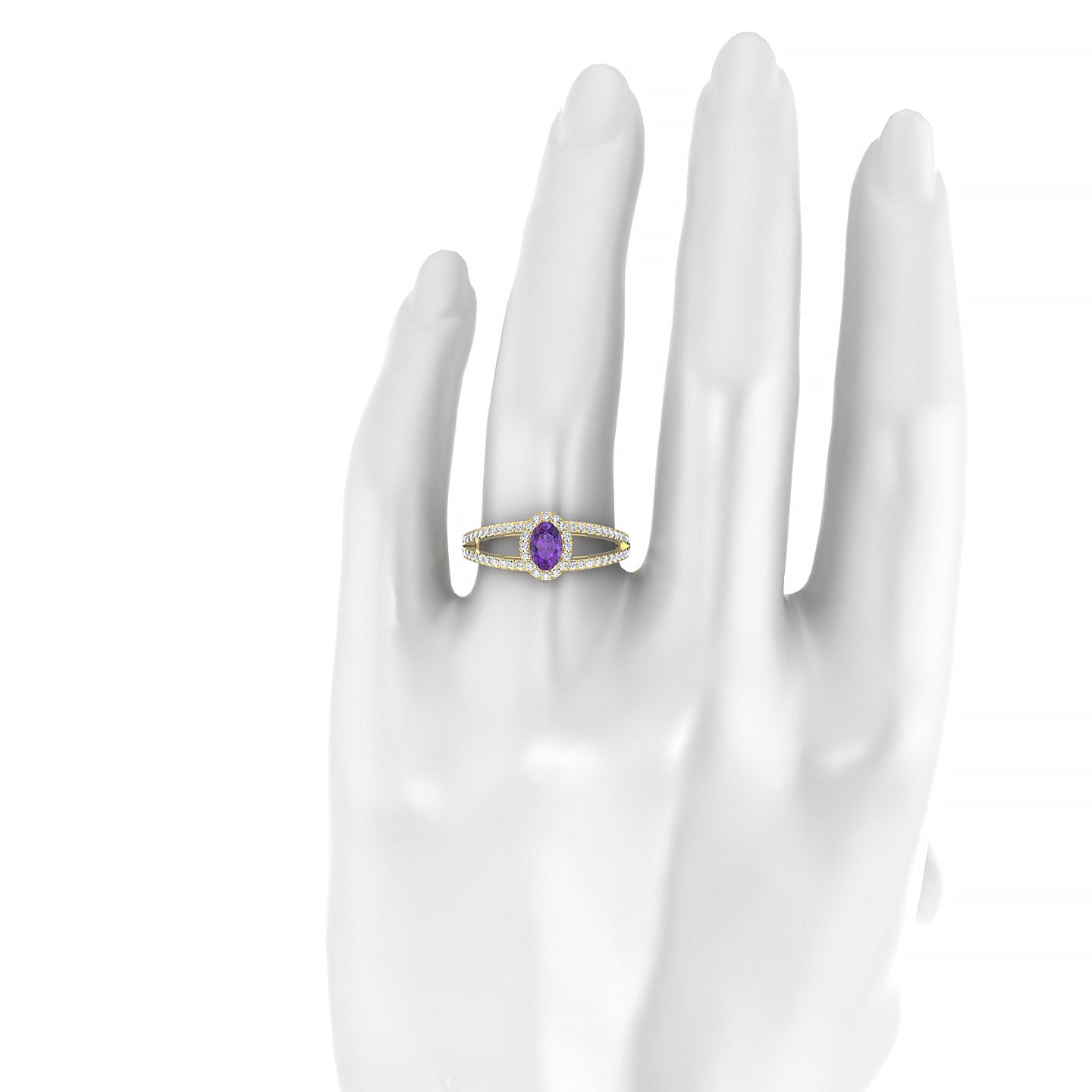 Grace | 18k Yellow Gold 6 x 4 mm Oval Amethyst Ring