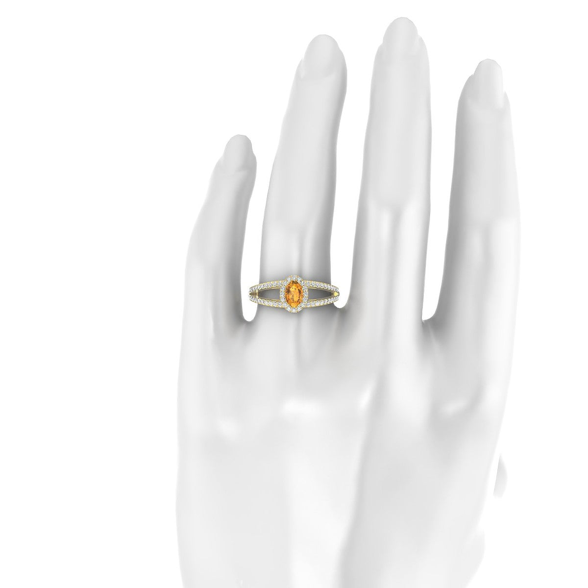 Grace | 18k Yellow Gold 6 x 4 mm Oval Citrine Ring