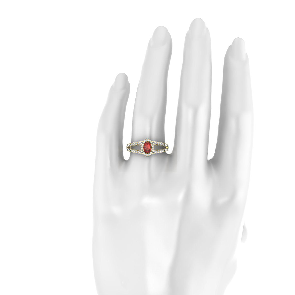 Grace | 18k Yellow Gold 6 x 4 mm Oval Garnet Ring