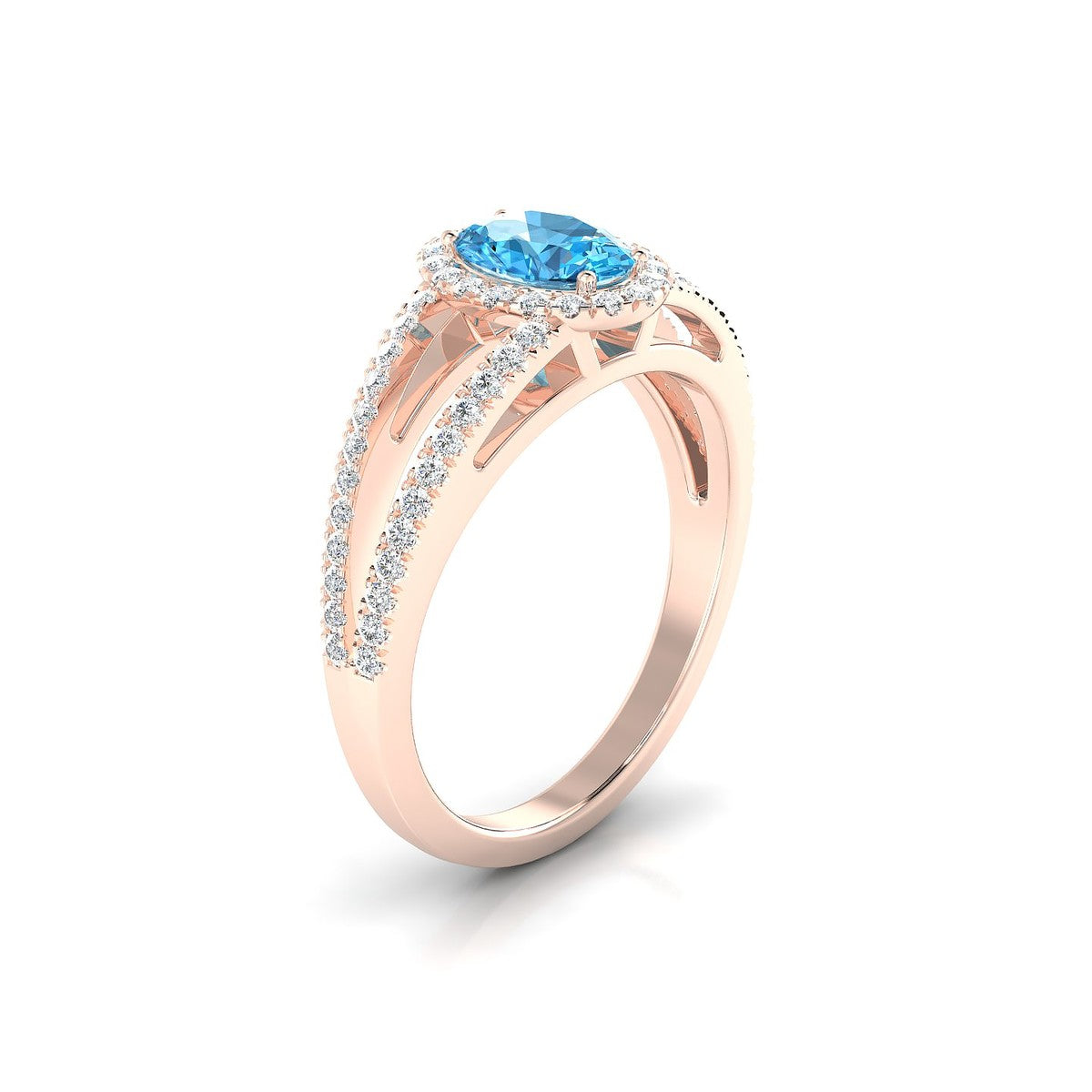 Grace | 18k Rose Gold 7 x 5 mm Oval Topaz Ring