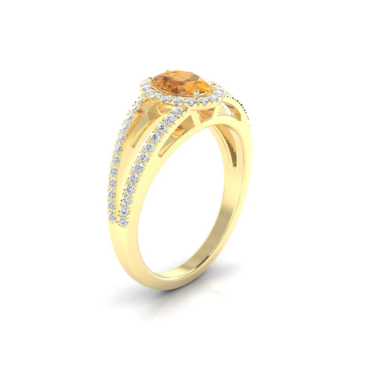 Grace | 18k Yellow Gold 7 x 5 mm Oval Citrine Ring