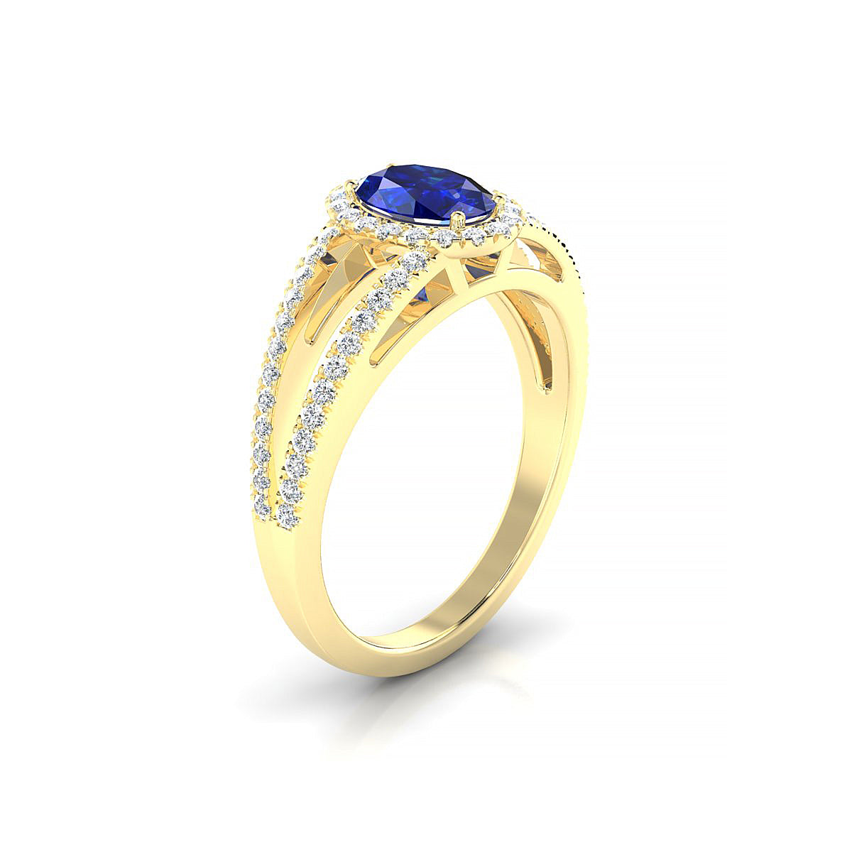 Grace | 18k Yellow Gold 7 x 5 mm Oval Sapphire Ring