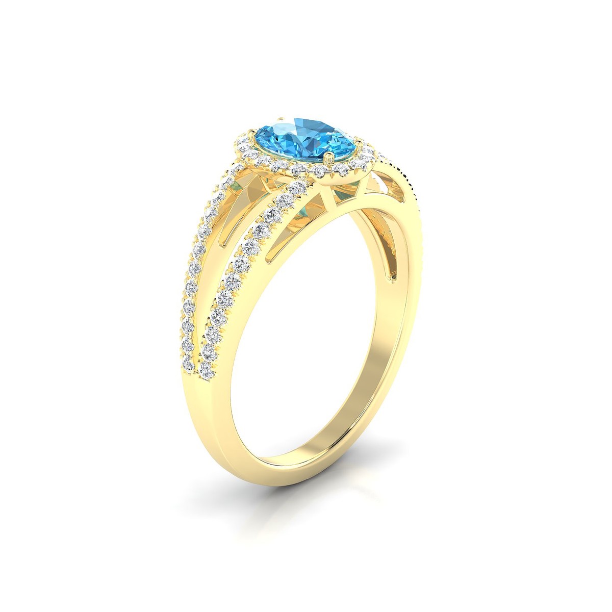 Grace | 18k Yellow Gold 7 x 5 mm Oval Topaz Ring
