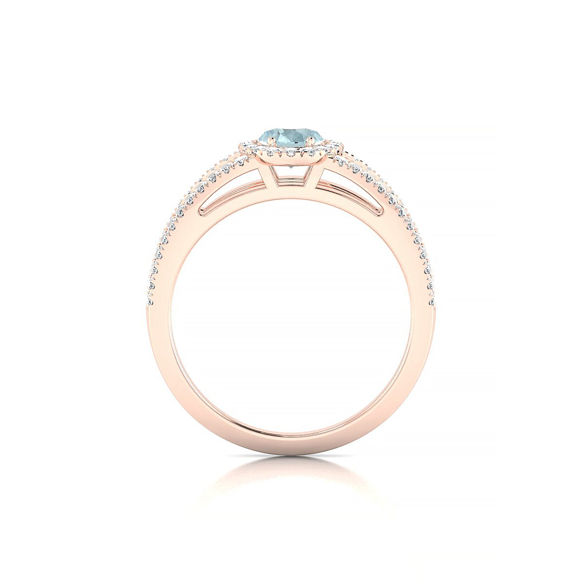 Grace | 18k Rose Gold 7 x 5 mm Oval Aquamarine Ring