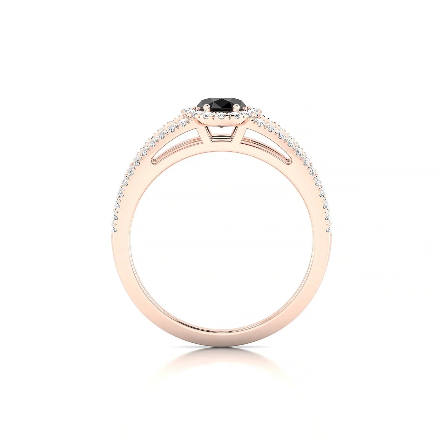Grace | 18k Rose Gold 7 x 5 mm Oval Black Diamond Ring