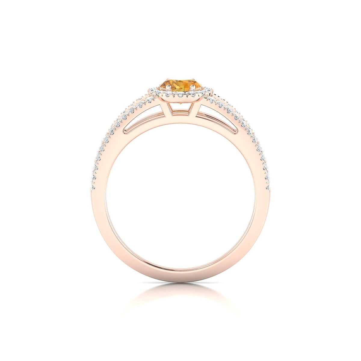 Grace | 18k Rose Gold 7 x 5 mm Oval Citrine Ring