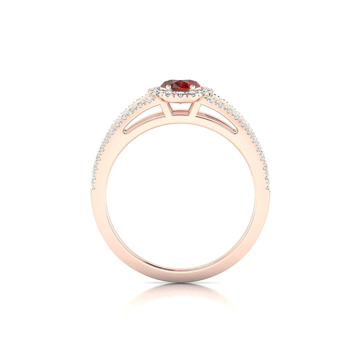 Grace | 18k Rose Gold 7 x 5 mm Oval Garnet Ring