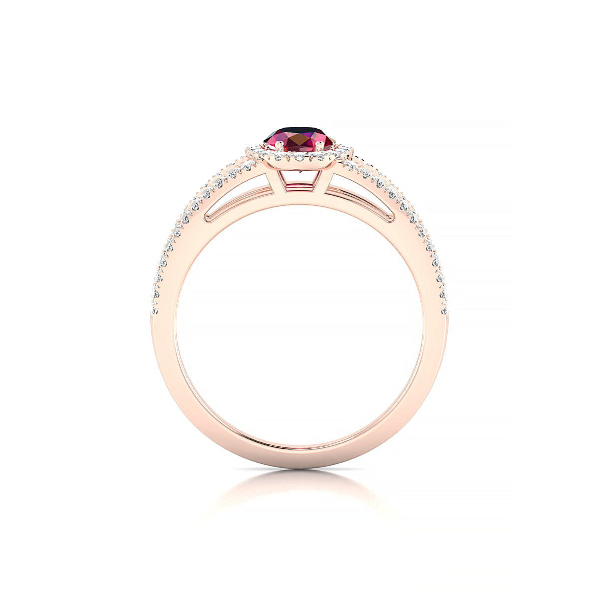 Grace | 18k Rose Gold 7 x 5 mm Oval Ruby Ring