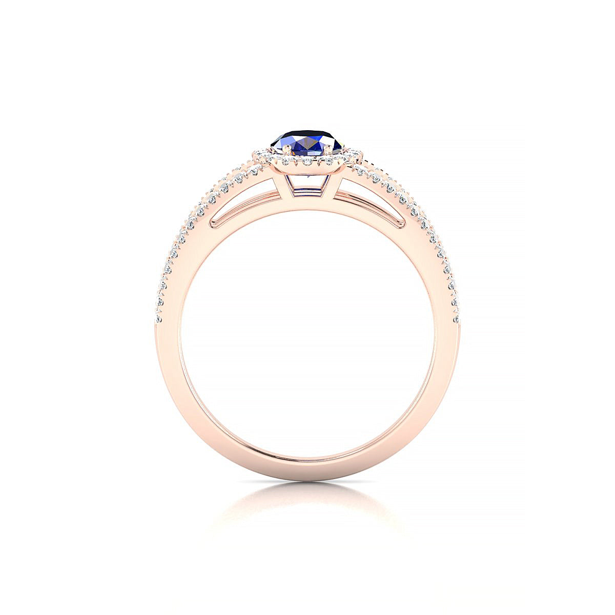 Grace | 18k Rose Gold 7 x 5 mm Oval Sapphire Ring