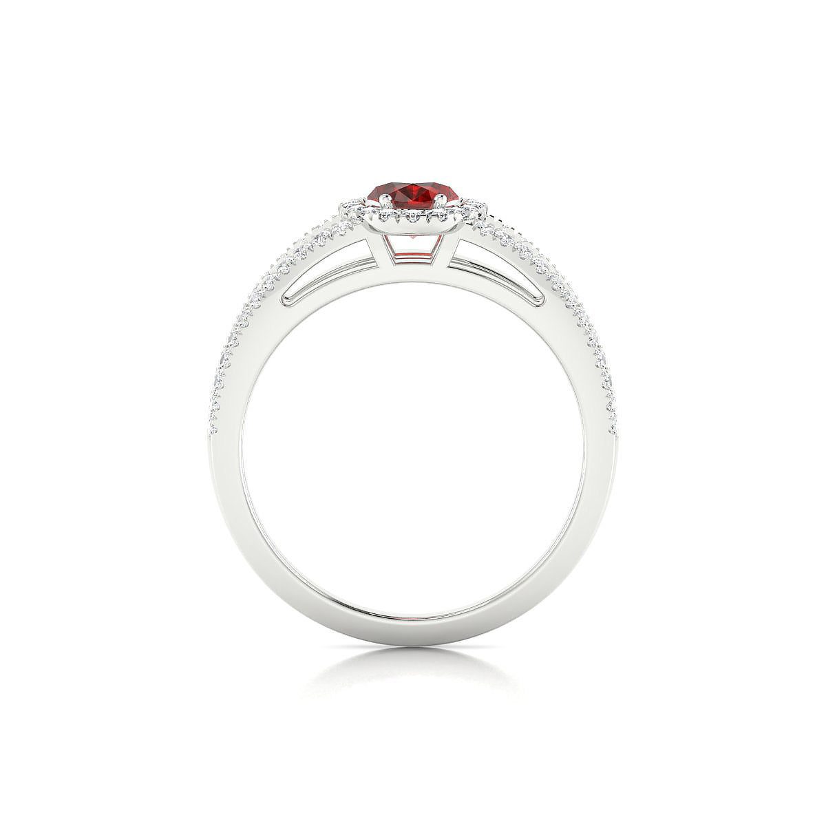 Grace | 18k White Gold 7 x 5 mm Oval Garnet Ring