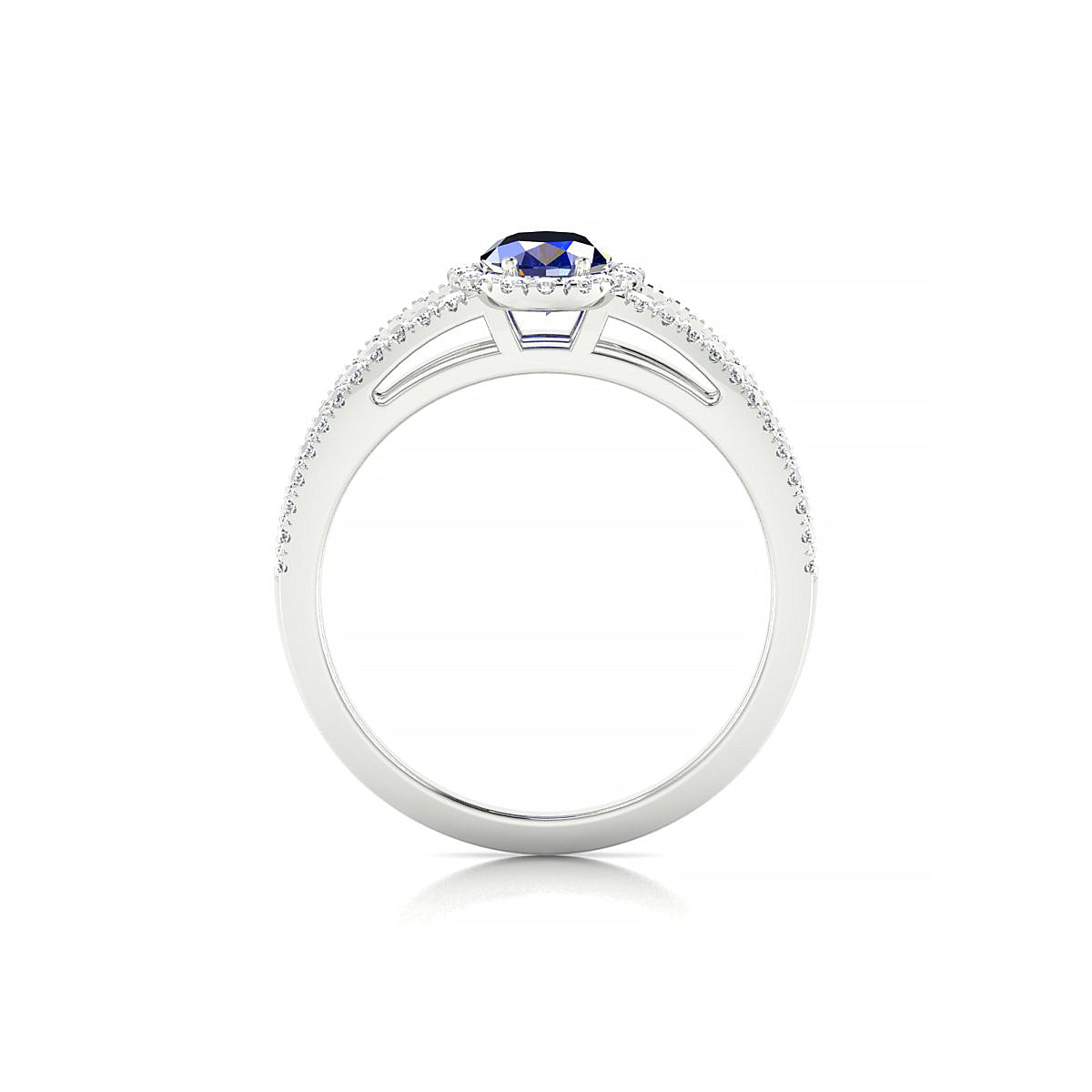 Grace | 18k White Gold 7 x 5 mm Oval Sapphire Ring
