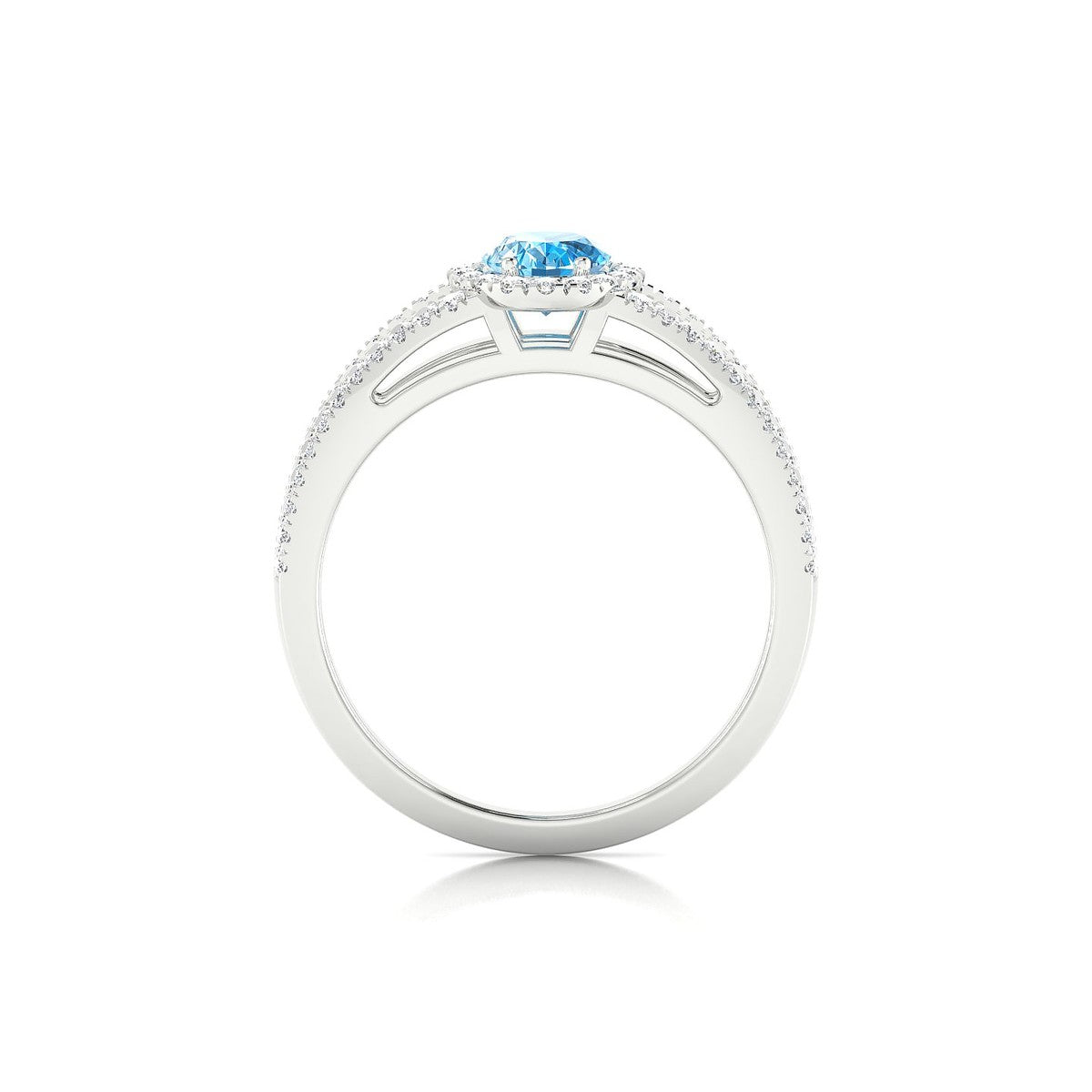 Grace | 18k White Gold 7 x 5 mm Oval Topaz Ring