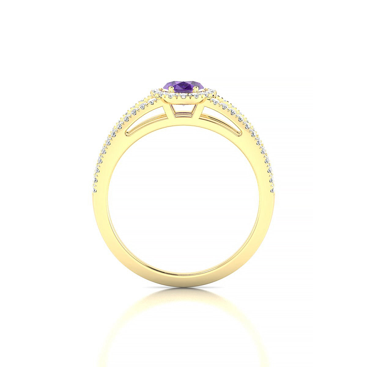 Grace | 18k Yellow Gold 7 x 5 mm Oval Amethyst Ring