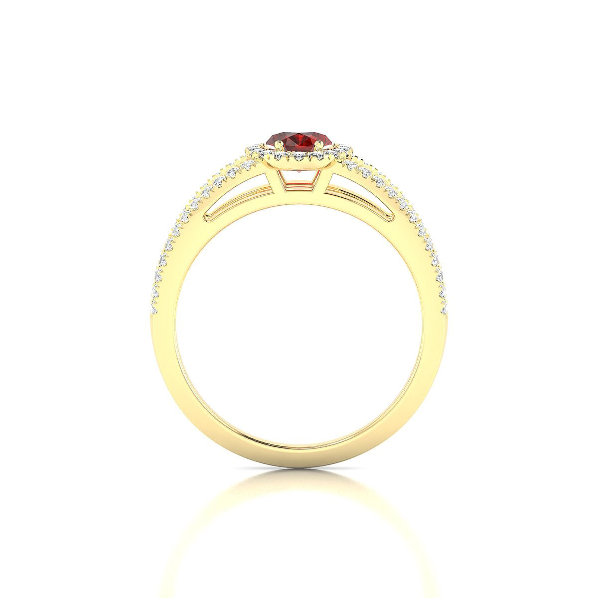 Grace | 18k Yellow Gold 7 x 5 mm Oval Garnet Ring