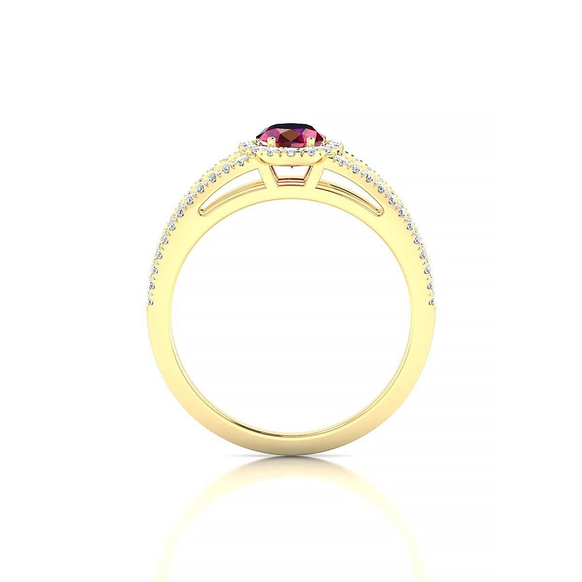 Grace | 18k Yellow Gold 7 x 5 mm Oval Ruby Ring
