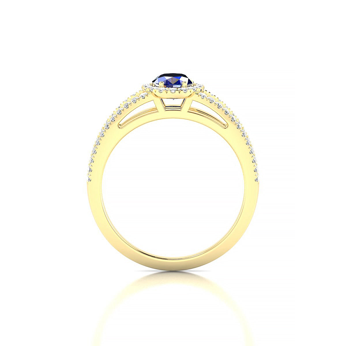 Grace | 18k Yellow Gold 7 x 5 mm Oval Sapphire Ring