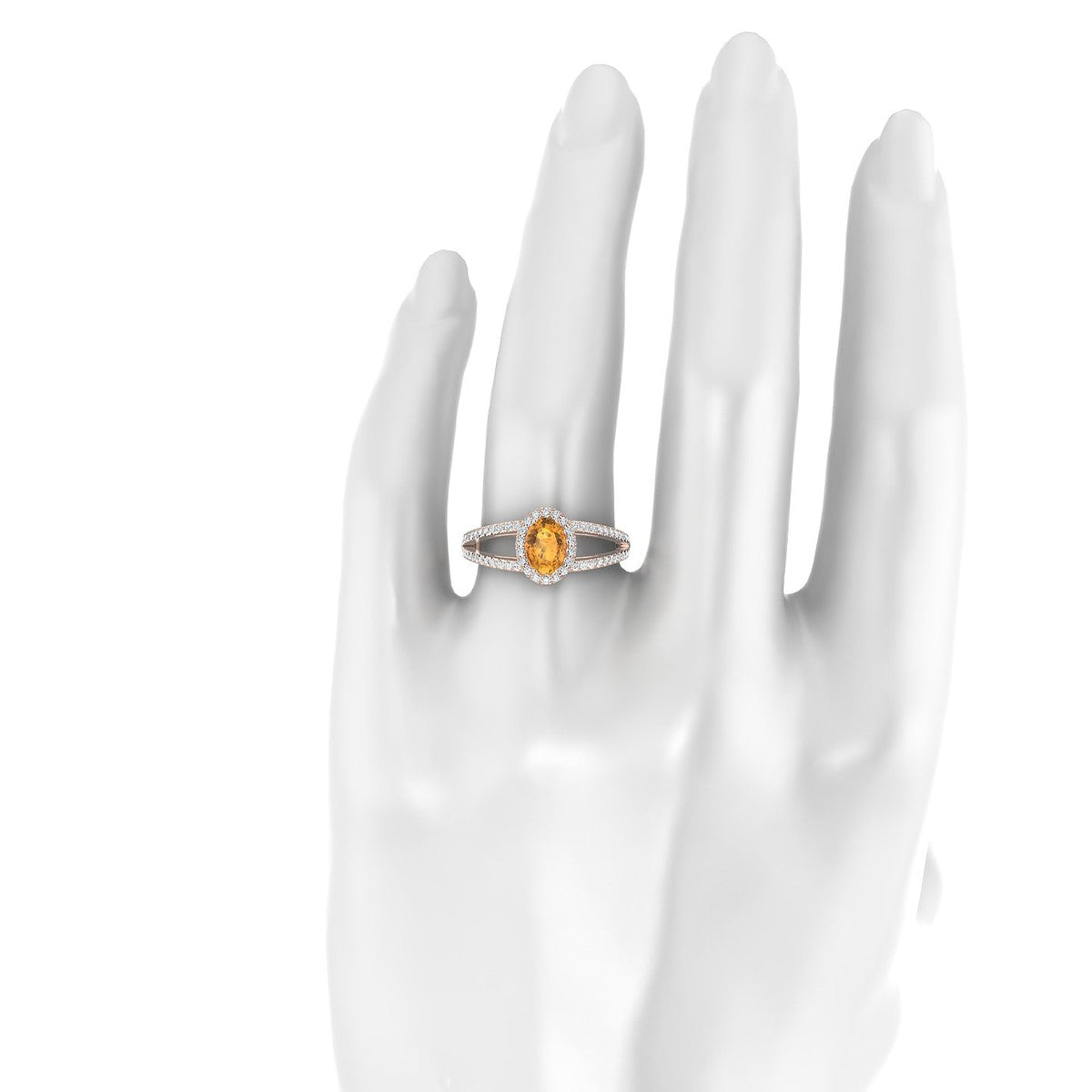Grace | 18k Rose Gold 7 x 5 mm Oval Citrine Ring