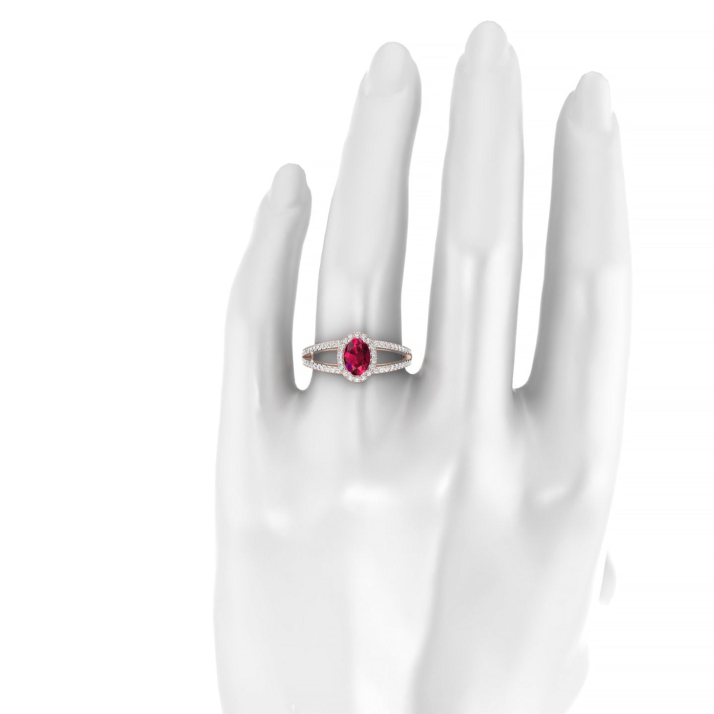 Grace | 18k Rose Gold 7 x 5 mm Oval Ruby Ring