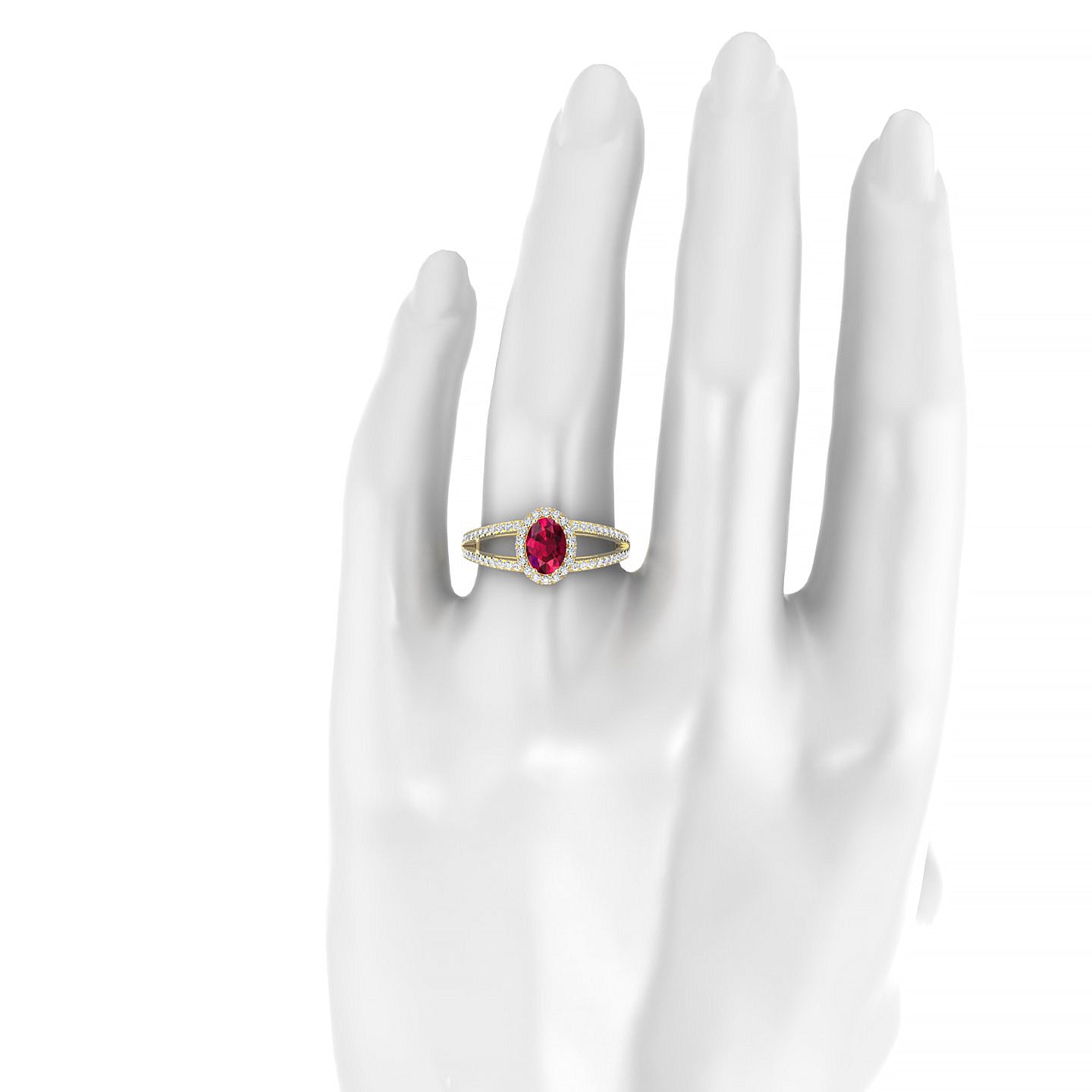 Grace | 18k Yellow Gold 7 x 5 mm Oval Ruby Ring