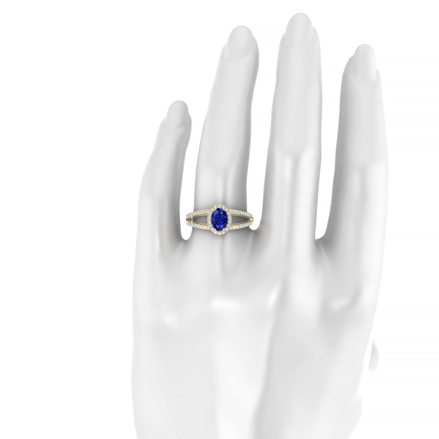 Grace | 18k Yellow Gold 7 x 5 mm Oval Sapphire Ring