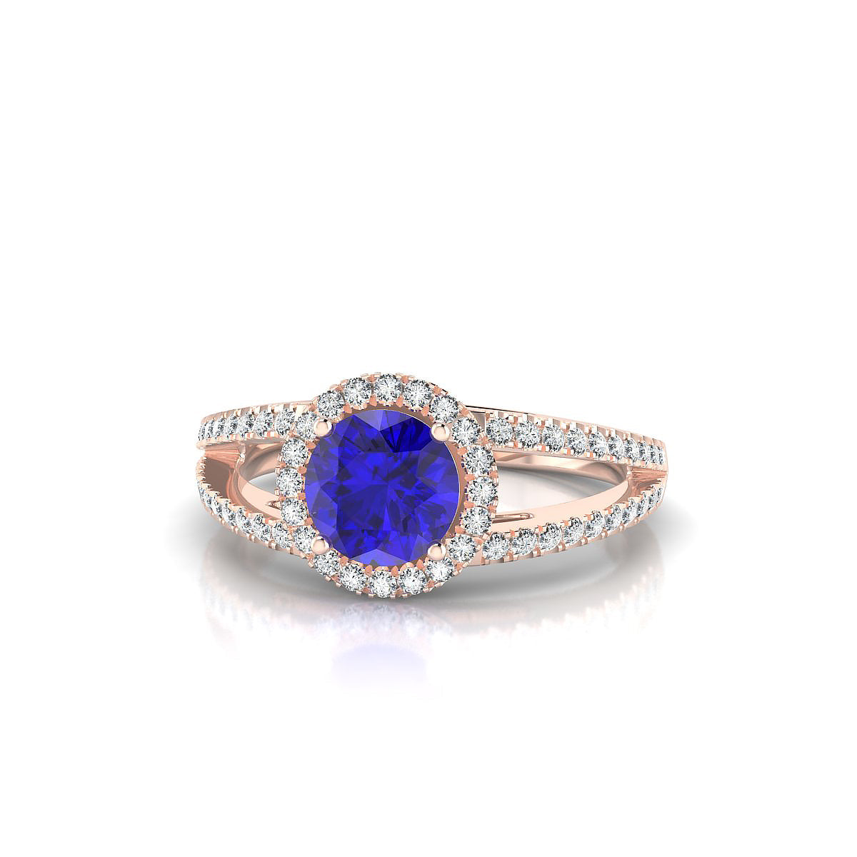 Grace | 18k Rose Gold 6 mm Round Tanzanite Ring