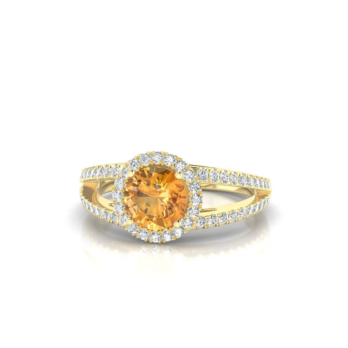 Grace | 18k Yellow Gold 6 mm Round Citrine Ring