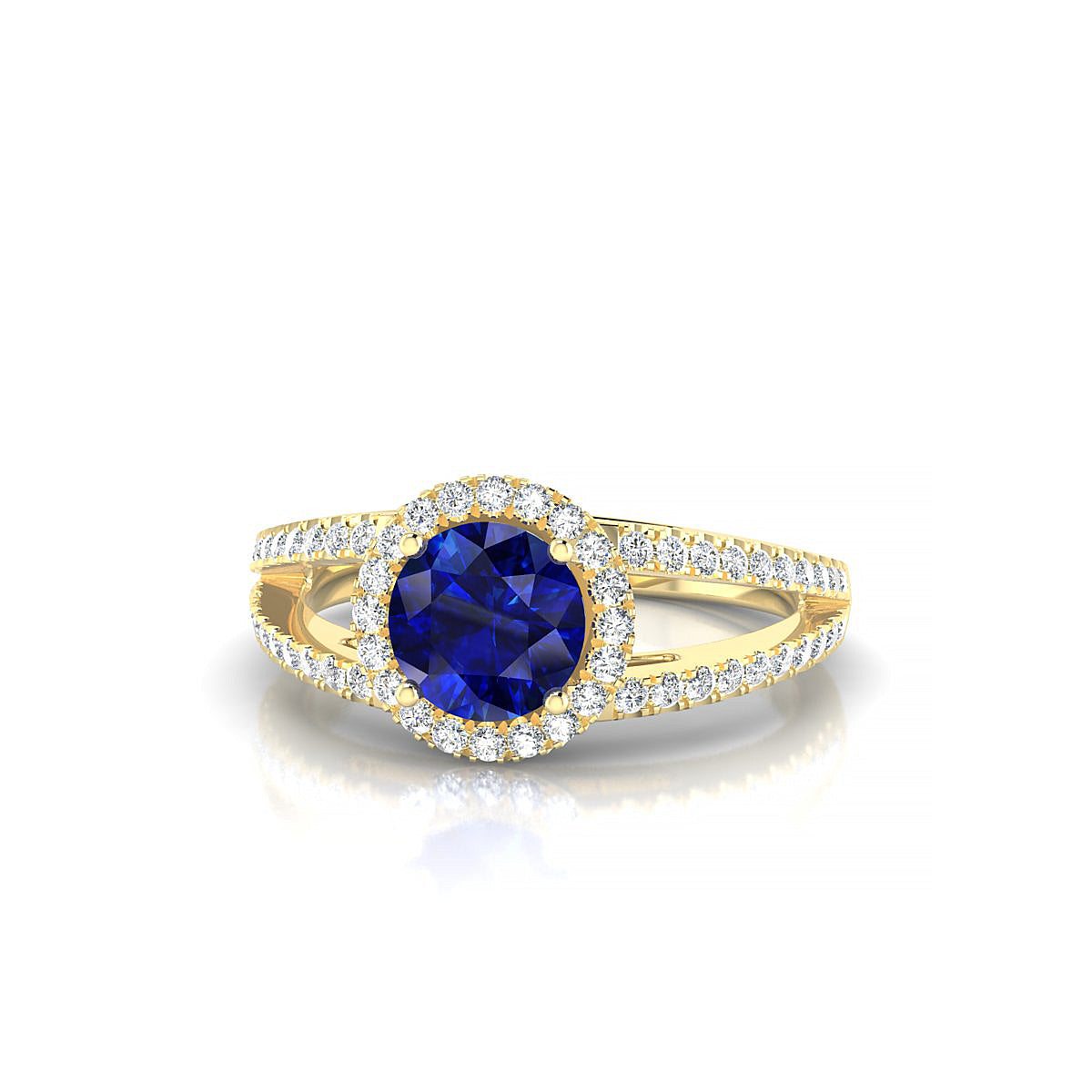 Grace | 18k Yellow Gold 6 mm Round Sapphire Ring
