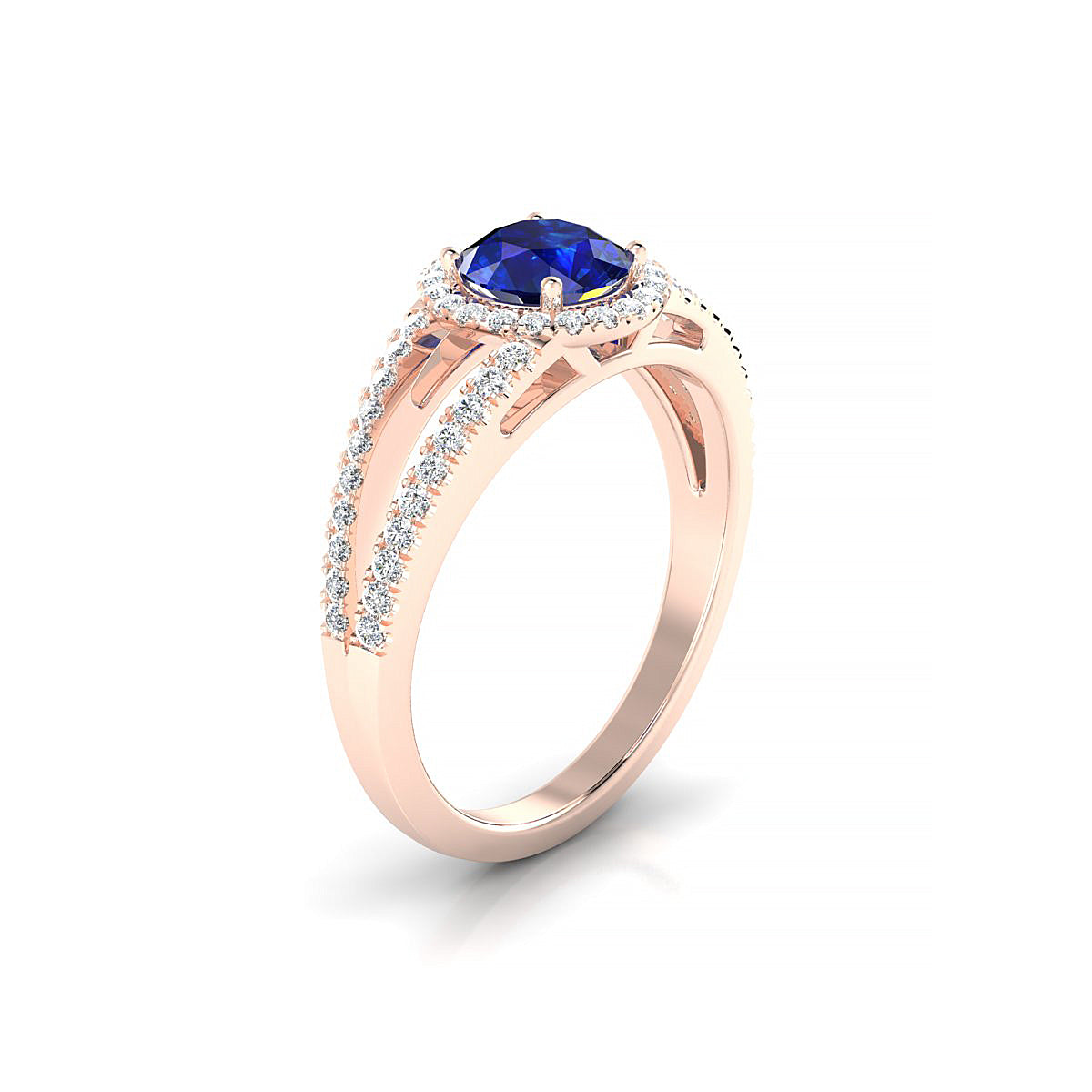 Grace | 18k Rose Gold 6 mm Round Sapphire Ring