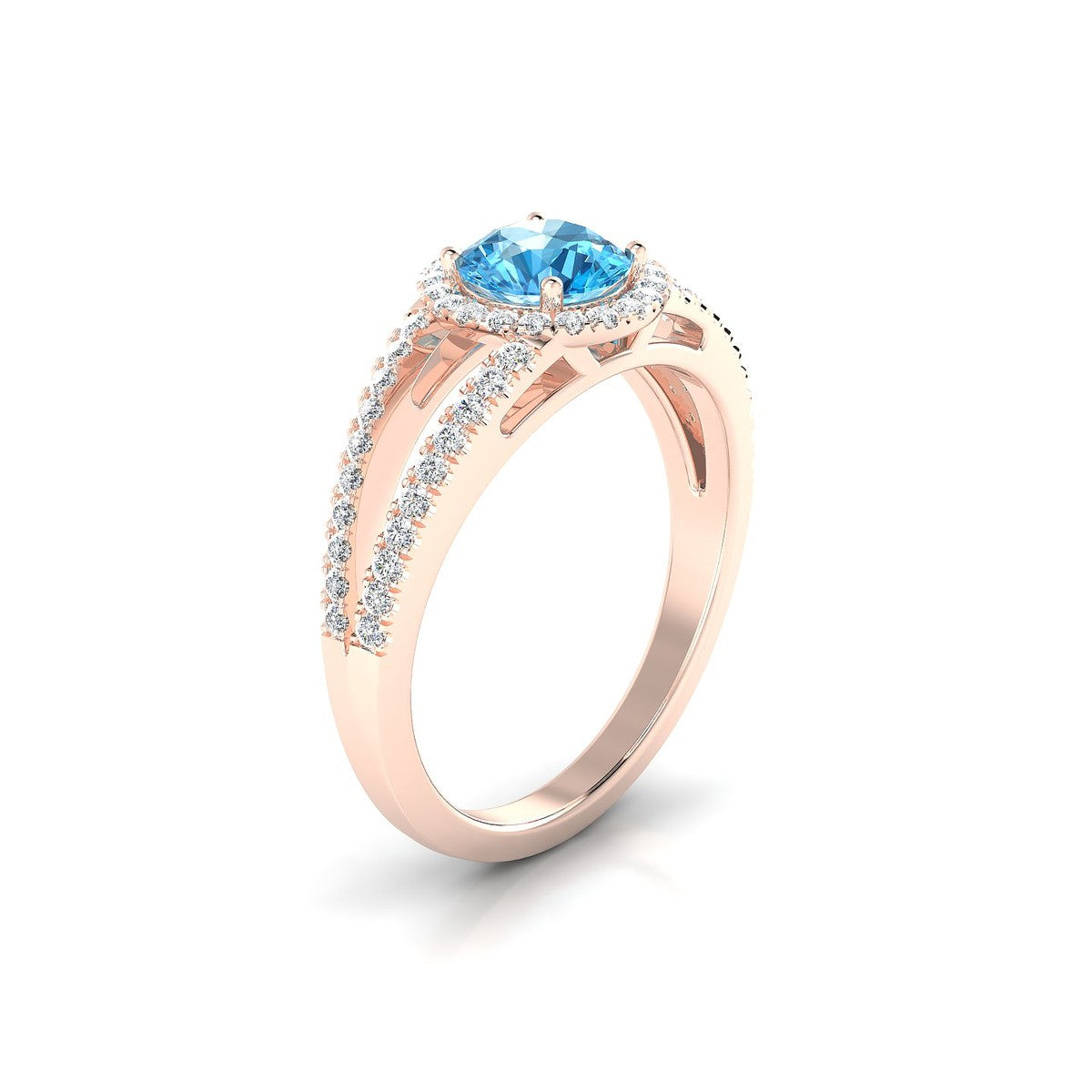 Grace | 18k Rose Gold 6 mm Round Topaz Ring