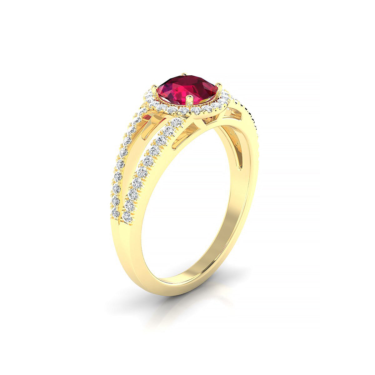 Grace | 18k Yellow Gold 6 mm Round Ruby Ring