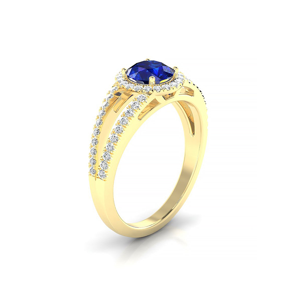 Grace | 18k Yellow Gold 6 mm Round Sapphire Ring