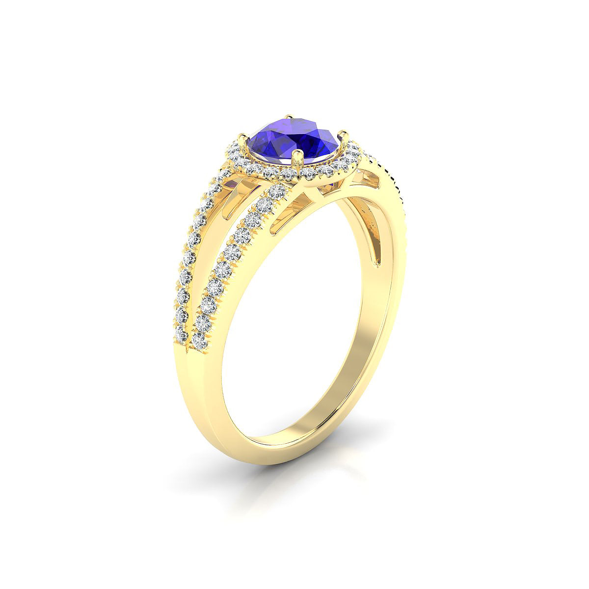Grace | 18k Yellow Gold 6 mm Round Tanzanite Ring
