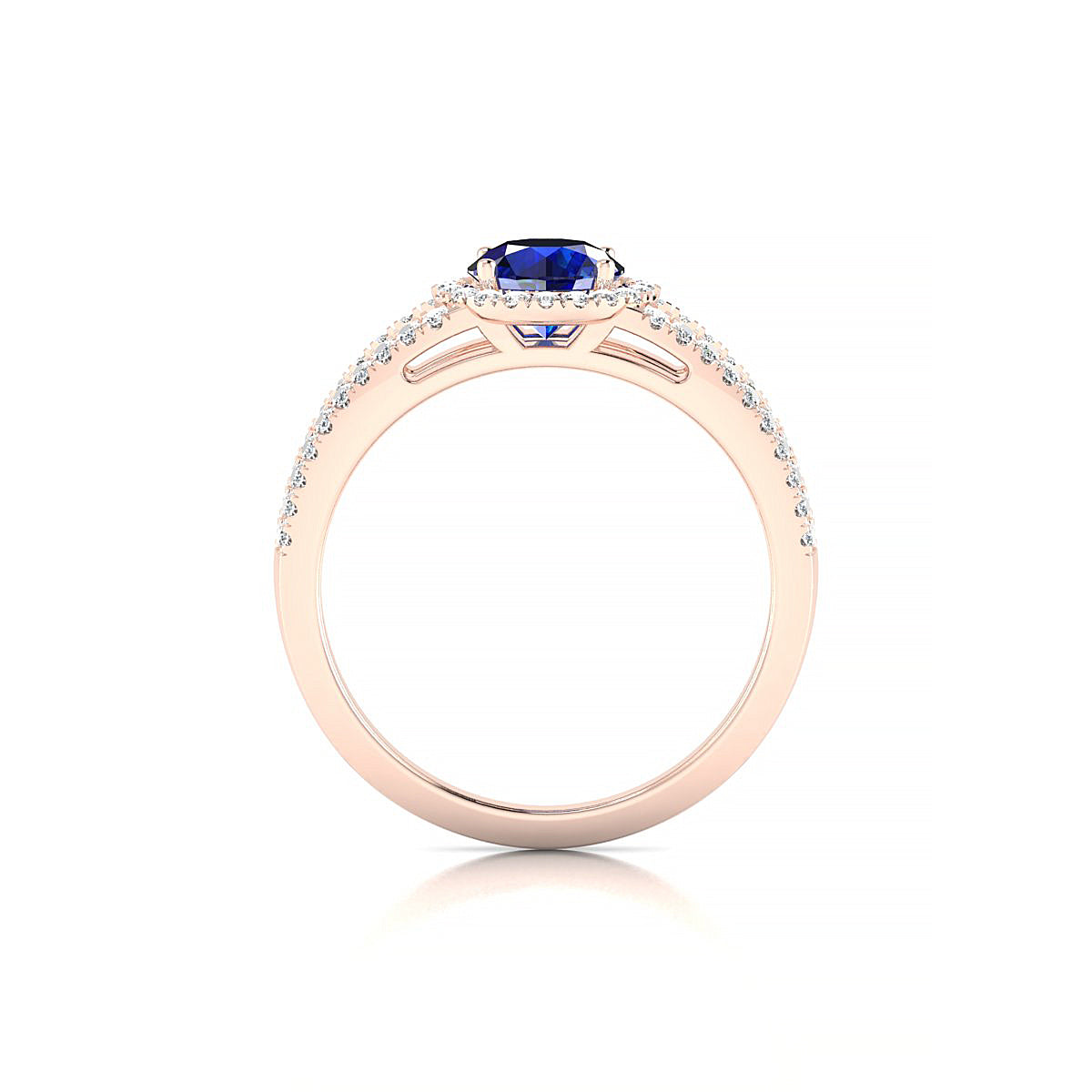 Grace | 18k Rose Gold 6 mm Round Sapphire Ring