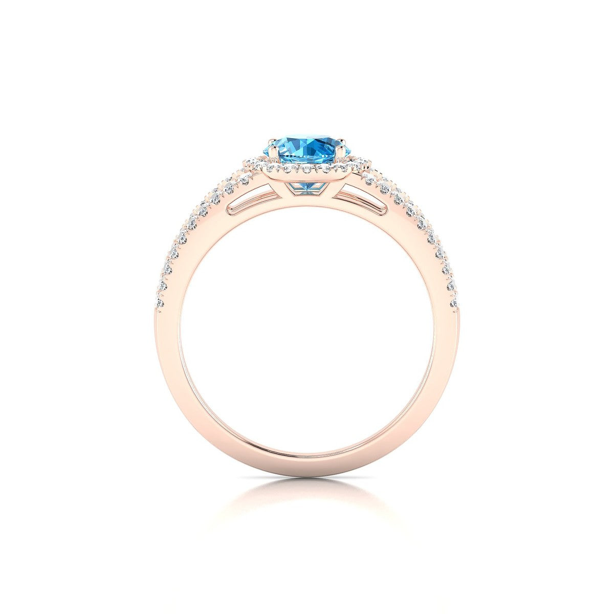 Grace | 18k Rose Gold 6 mm Round Topaz Ring