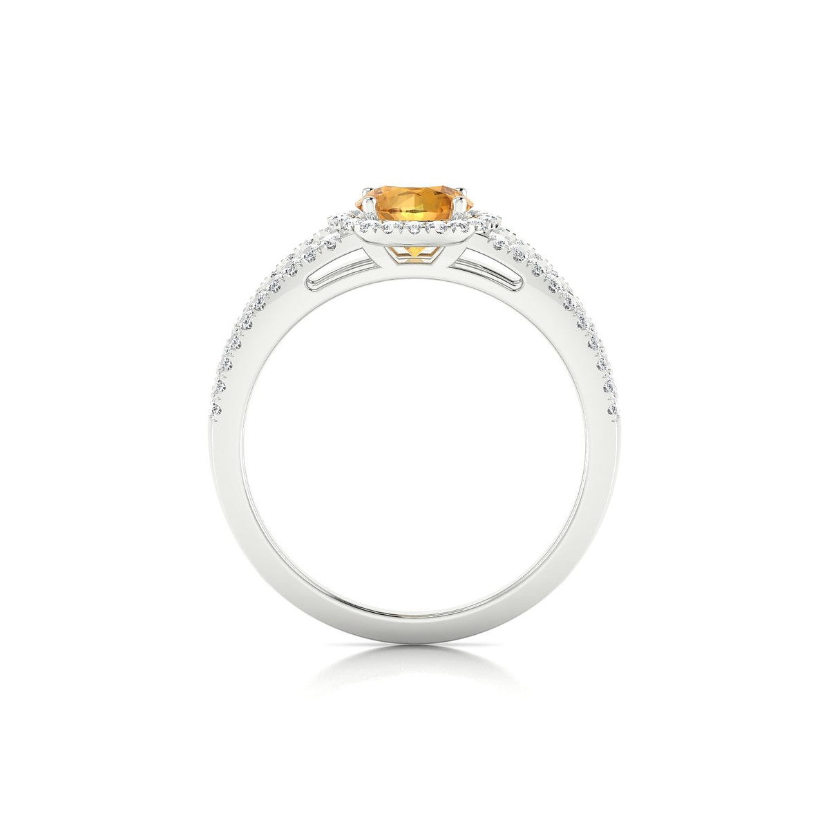Grace | 18k White Gold 6 mm Round Citrine Ring